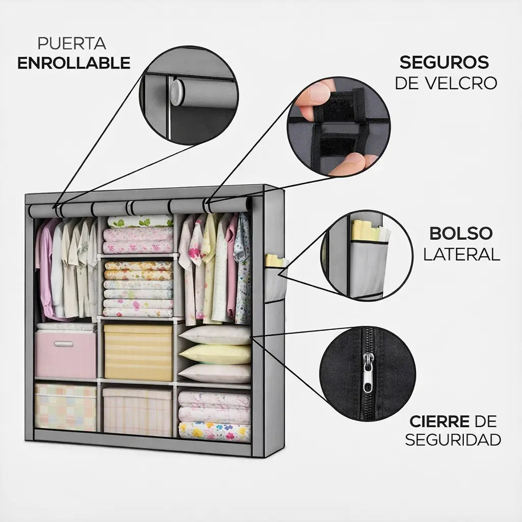 Closet Plegable Multiuso MaxCloset™ + 2 Tapetes Antiderrapantes y Impermeables [ÚLTIMAS UNIDADES]